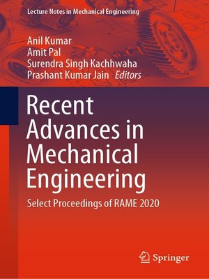 cover image of Recent Advances in Mechanical Engineering